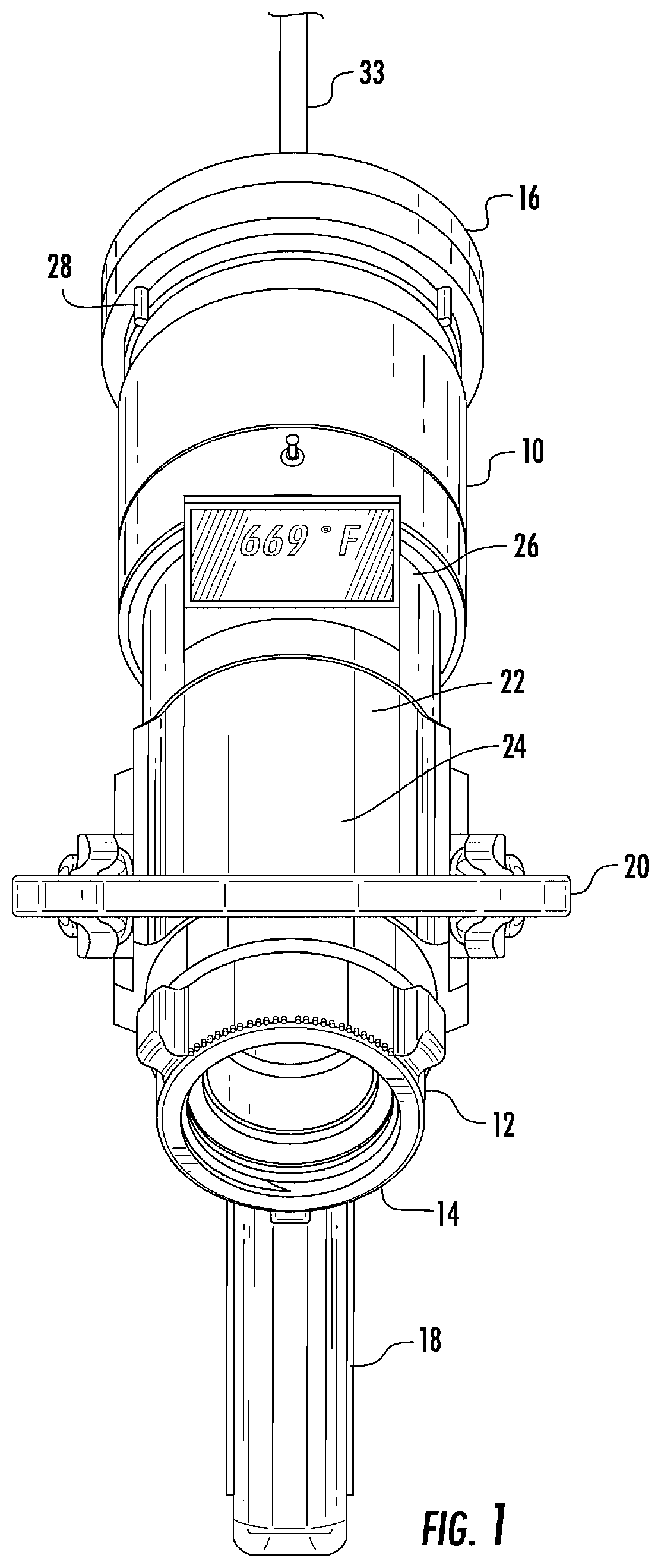 Hose nozzle temperature indicator