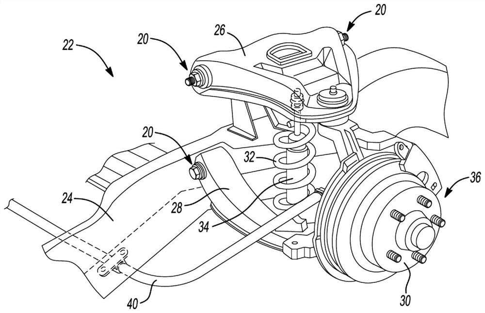 Vehicle suspension bushing assembly and method of assembling same