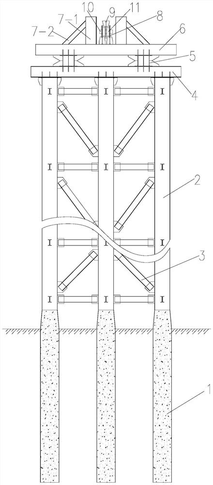 A temporary pier support method for a long-span steel-concrete composite girder cable-stayed bridge