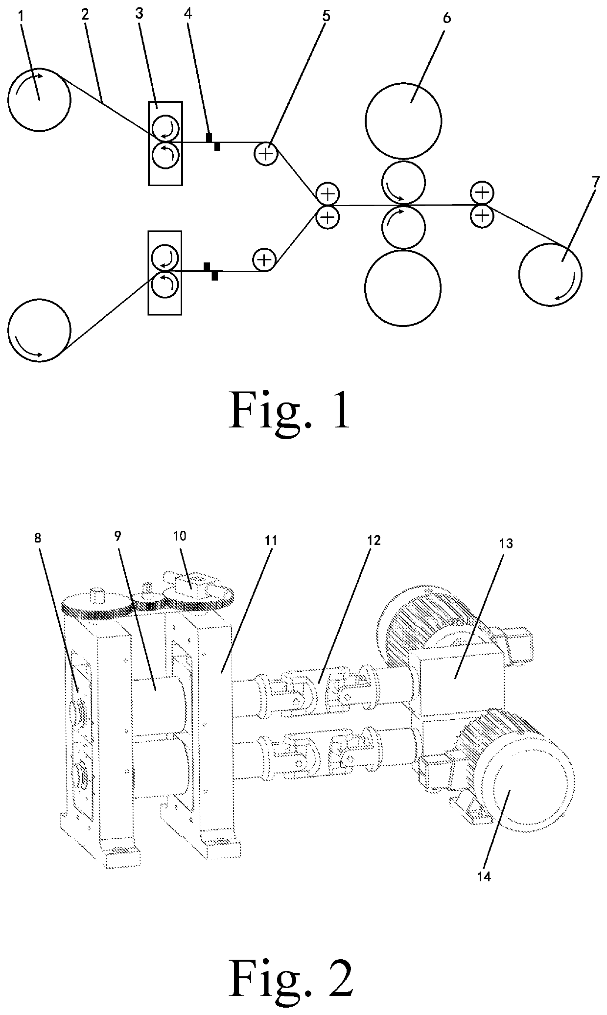 Method for differential temperature rolling of composite strips based on actions of friction roller and device thereof