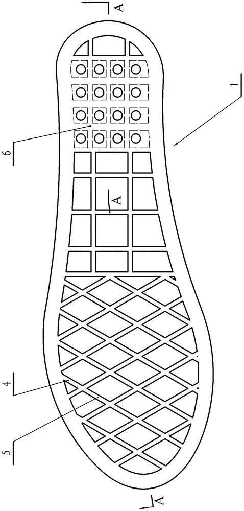 Sole with buffer structure