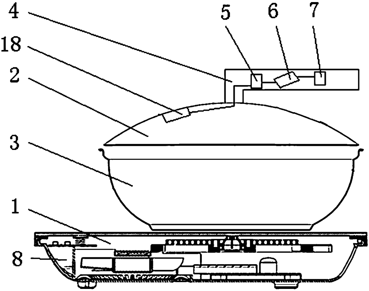 Cookware used on induction cooker, detection method for state of cookware cover, and control method for cookware used on induction cooker