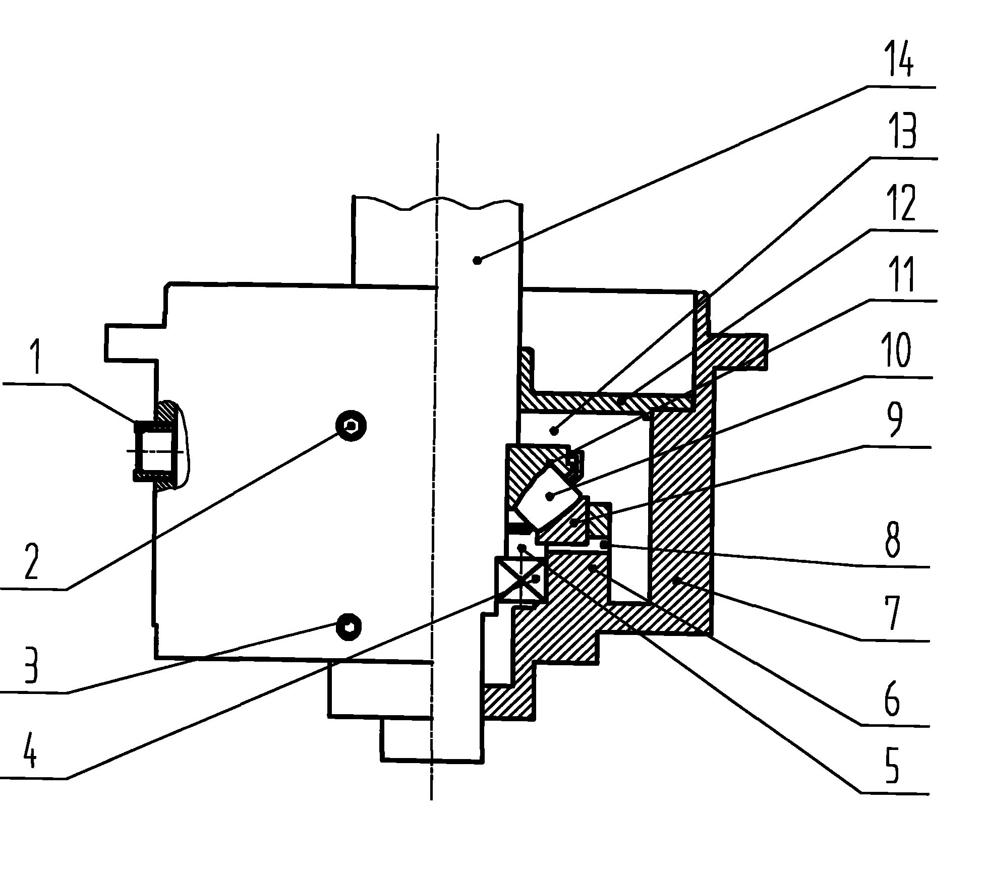Oil bath type lubricating device for motor with large axial load