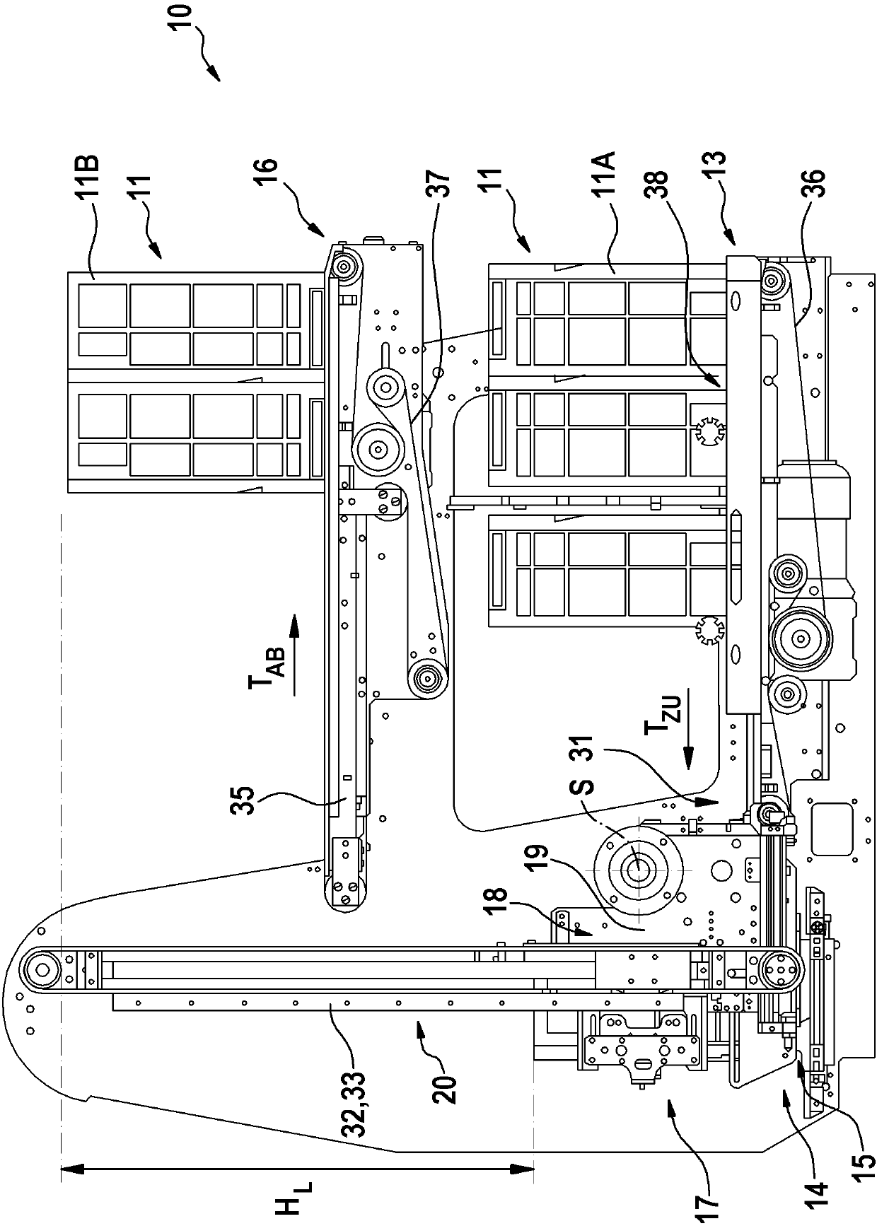Chute Unloading Device And Method For Automatically Unloading Chutes And Production Assembly