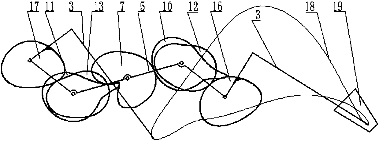 A concave-convex conjugate-Fourier gear planetary gear train seedling picking mechanism