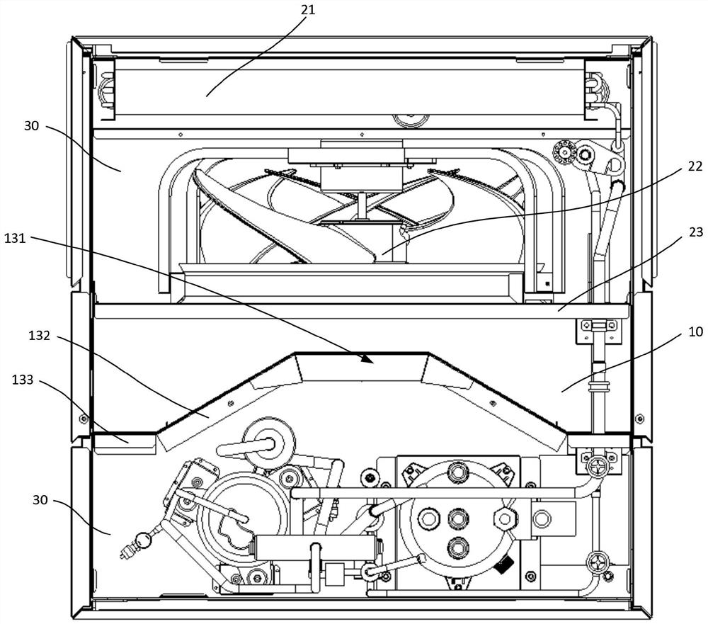 Heat pump unit with multistage air cavities