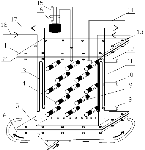 Composite reinforced microalgae photobioreactor based on hollow light pipes