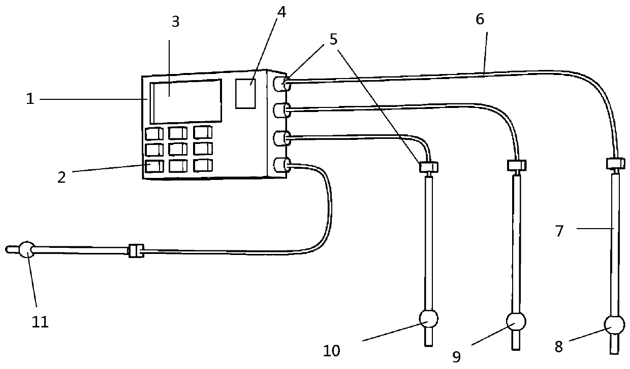 Device and method for detecting corrosion degree of steel bars of reinforced concrete foundation of iron tower