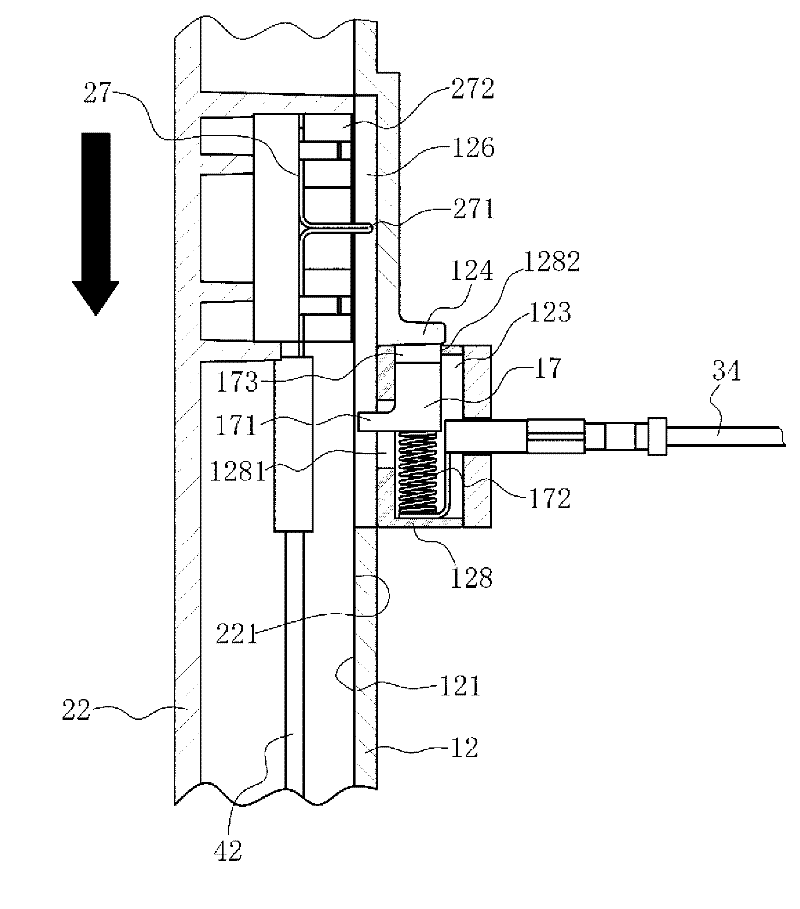 Structure for connection and separation between engine and main unit