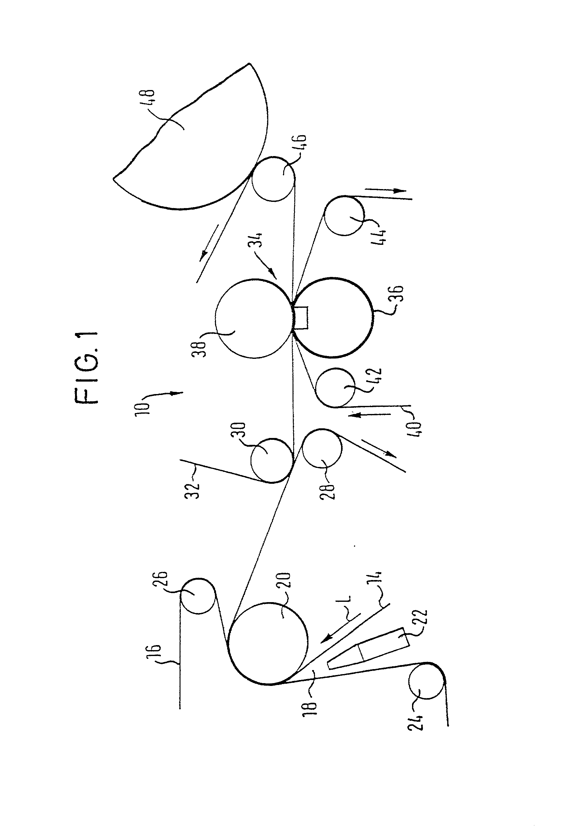 Machine and process for producing a tissue web