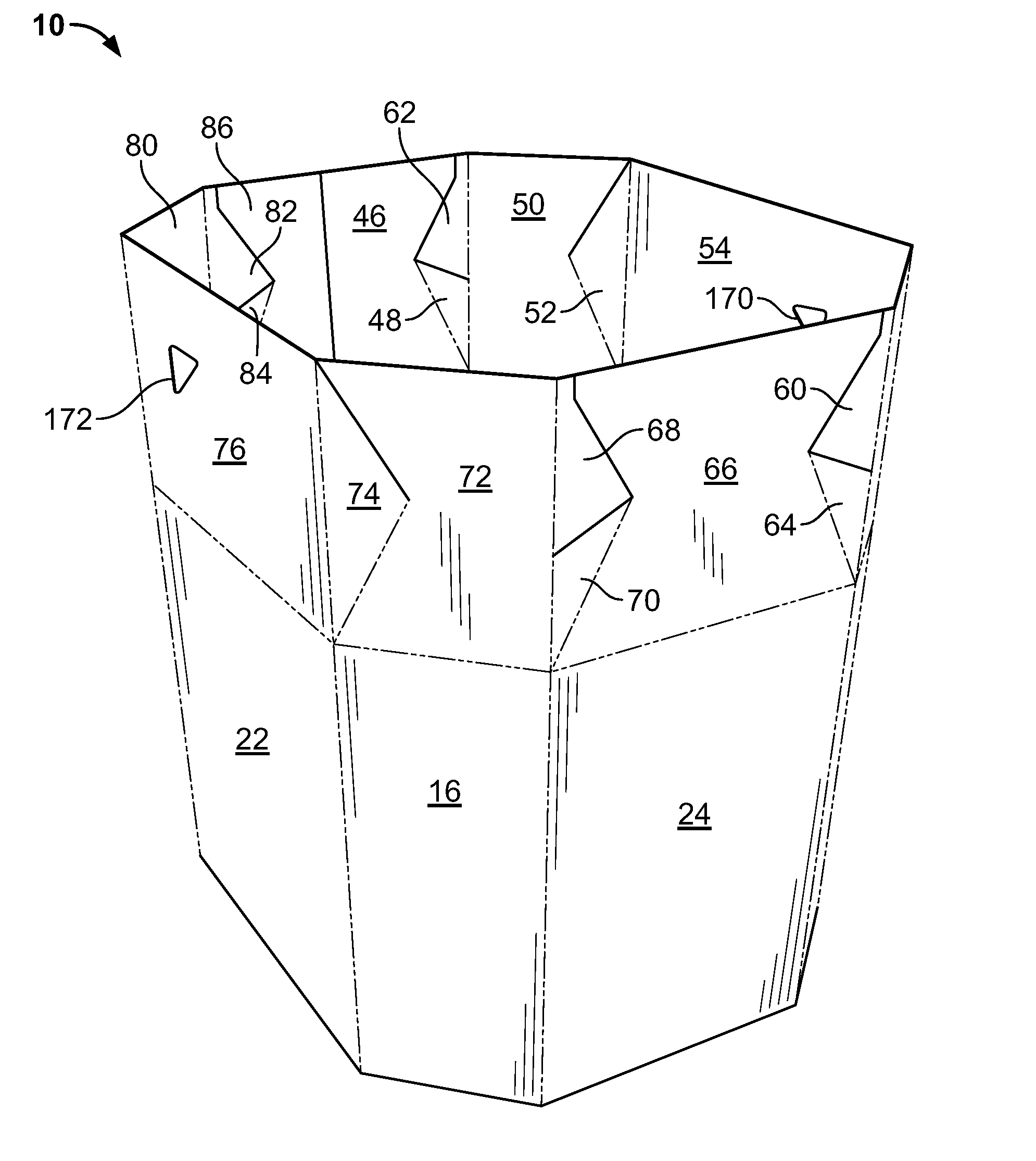 Polygonal collapsible bulk bin