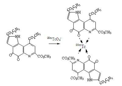 Preparation method of technetium labeled pyrroloquinoline quinone dimethyl ester