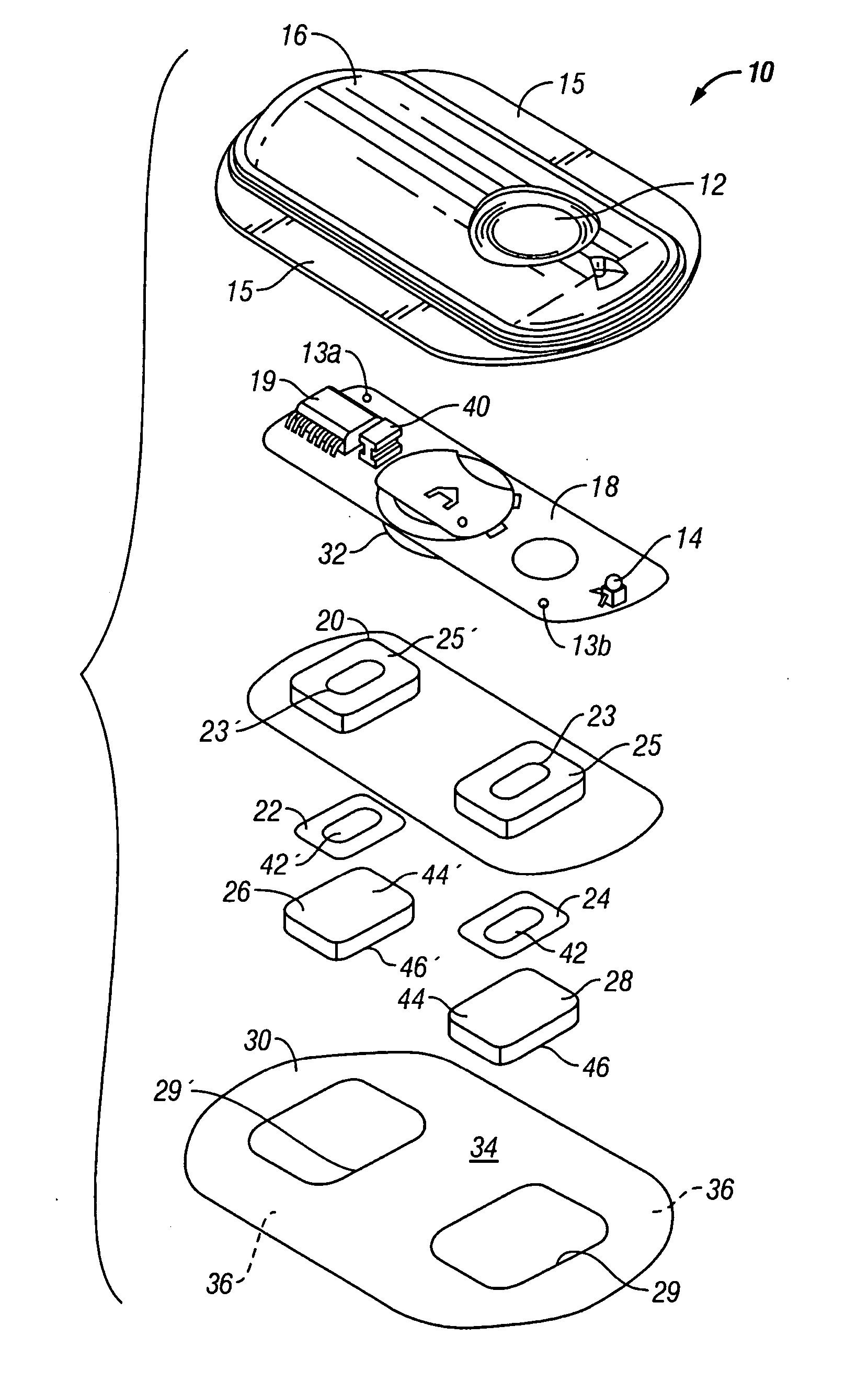 Electrotransport device having a reservoir housing having a flexible conductive element