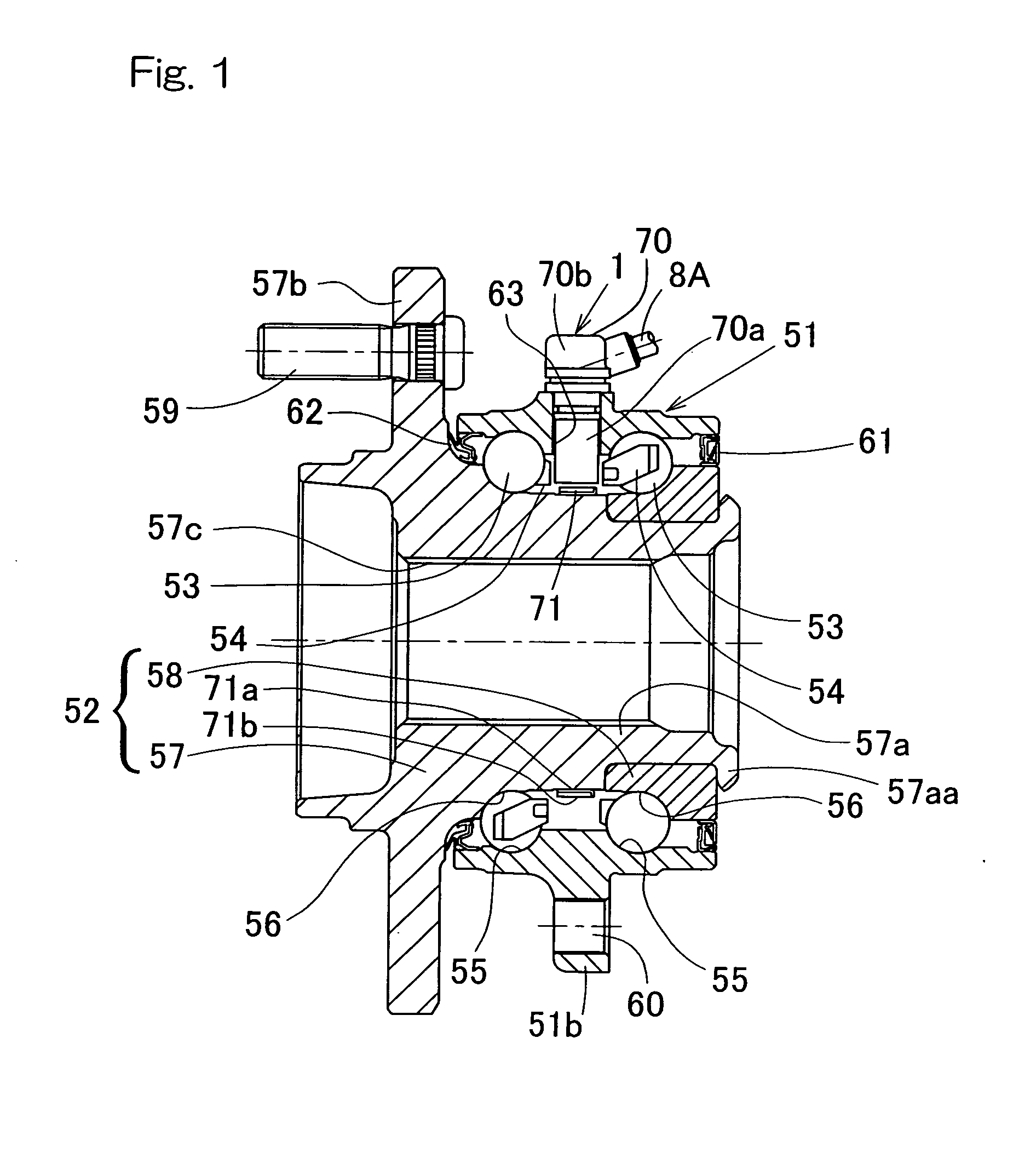 Rotation detection device and bearing having rotation detection device