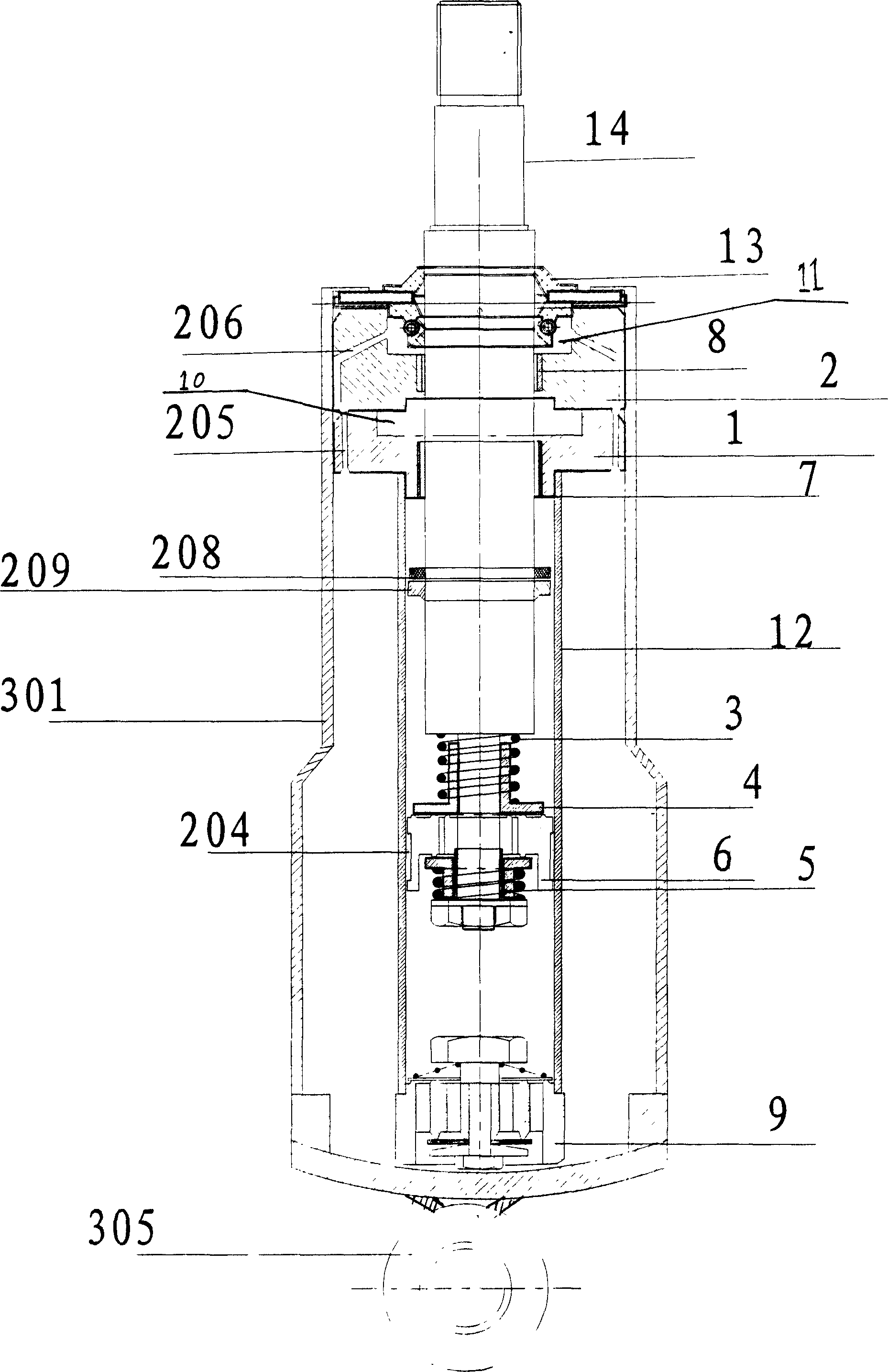 Damping device with two-rider for lubricating for automobile