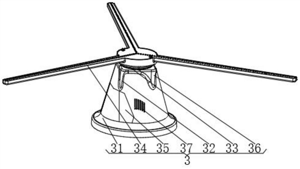 A magnetic levitation wind force dustproof rotating display hanger