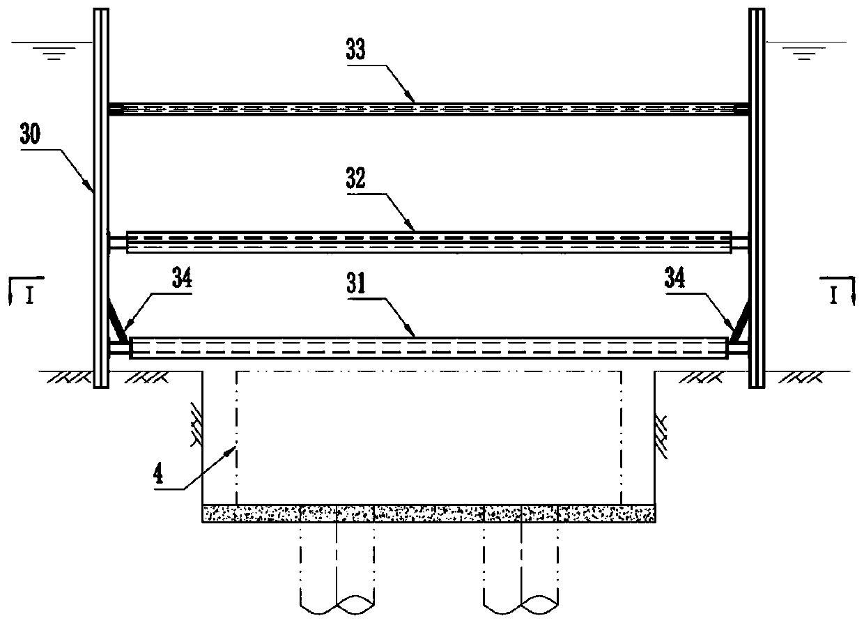 Construction method of steel sheet pile cofferdam of water area no-covering-layer low pile cap