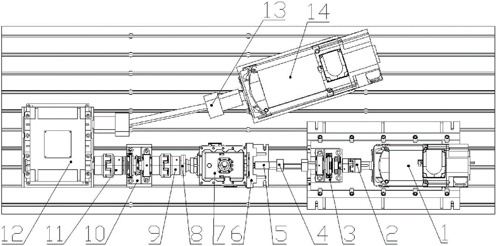 RWD automobile gearbox transmission error detection test bench and comprehensive testing method