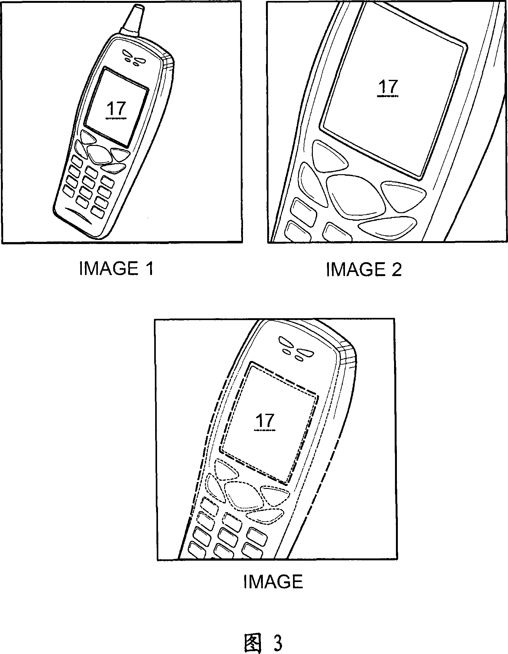 Electronic device and a method in an electronic device for forming image information, and a corresponding program product