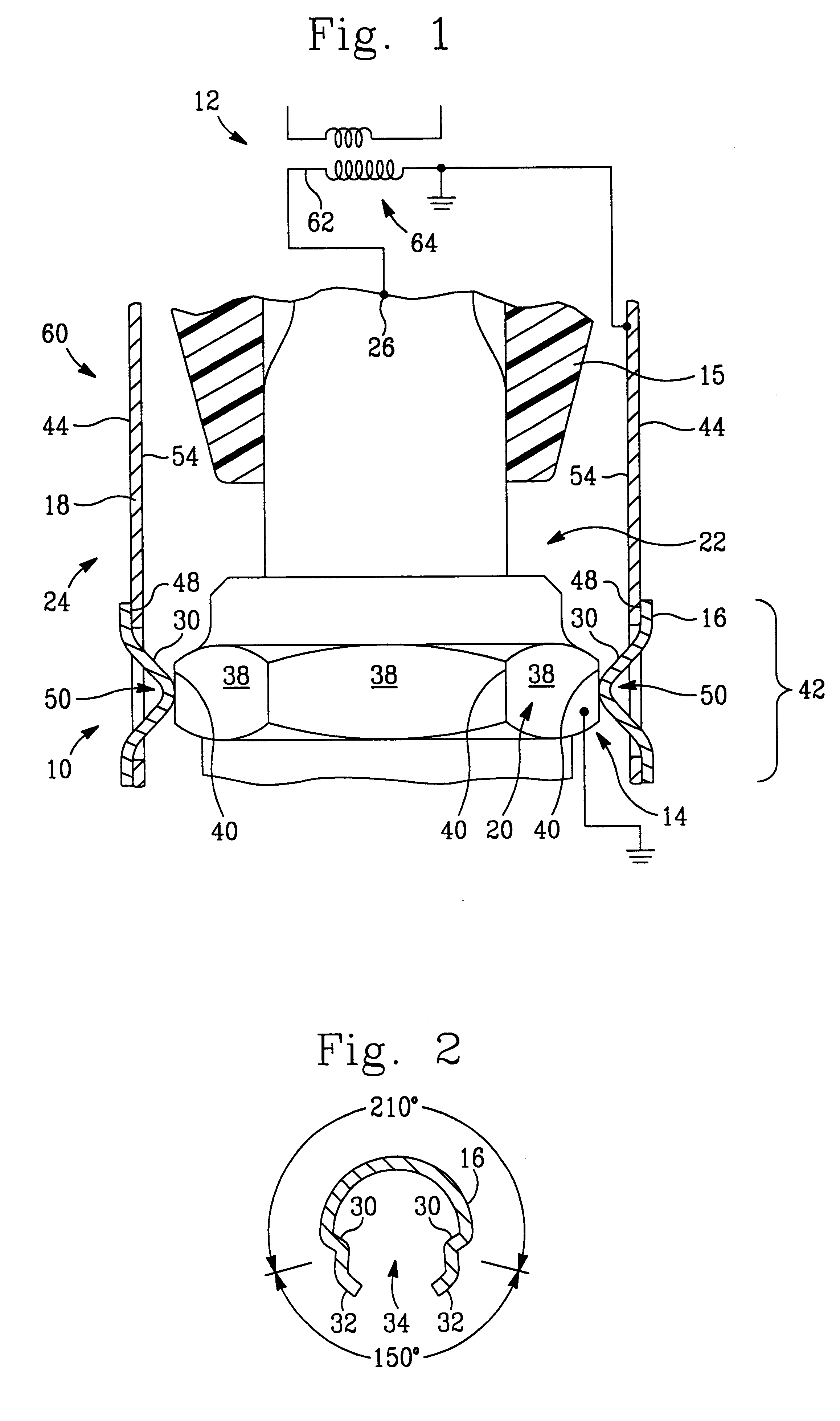 Shield and spring interface to a spark plug from a pencil coil