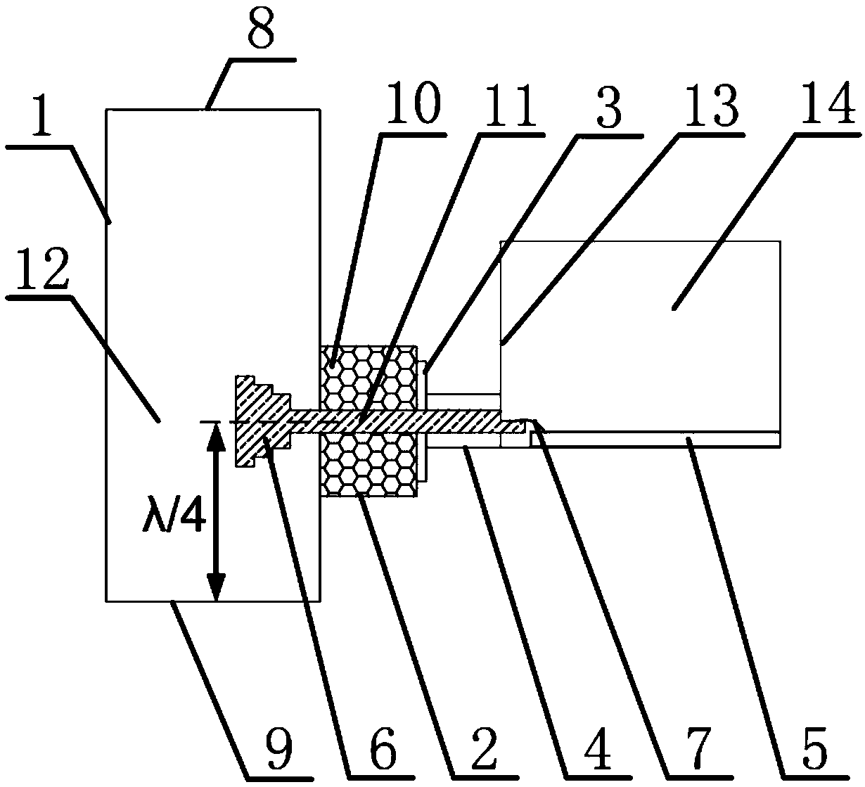 Rectangular waveguide microstrip airtight seal transition circuit