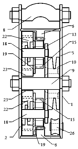 Planet running impact type descent control device damping device