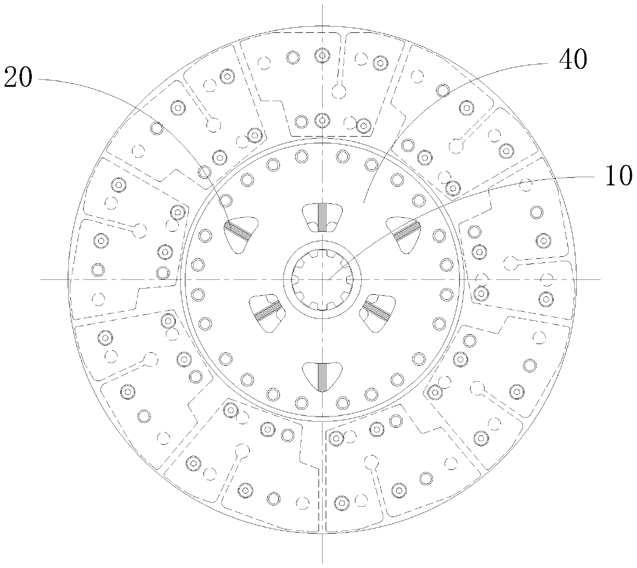 A driven disk assembly of torsional shock absorber without coil spring based on torsional vibration damping belt