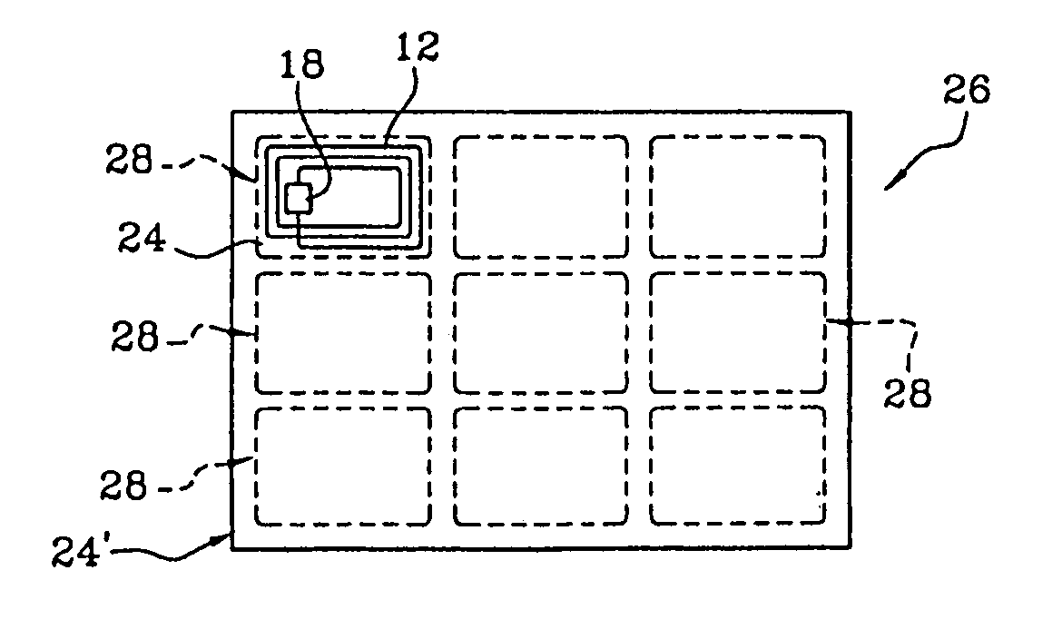 Portable object with chip and antenna