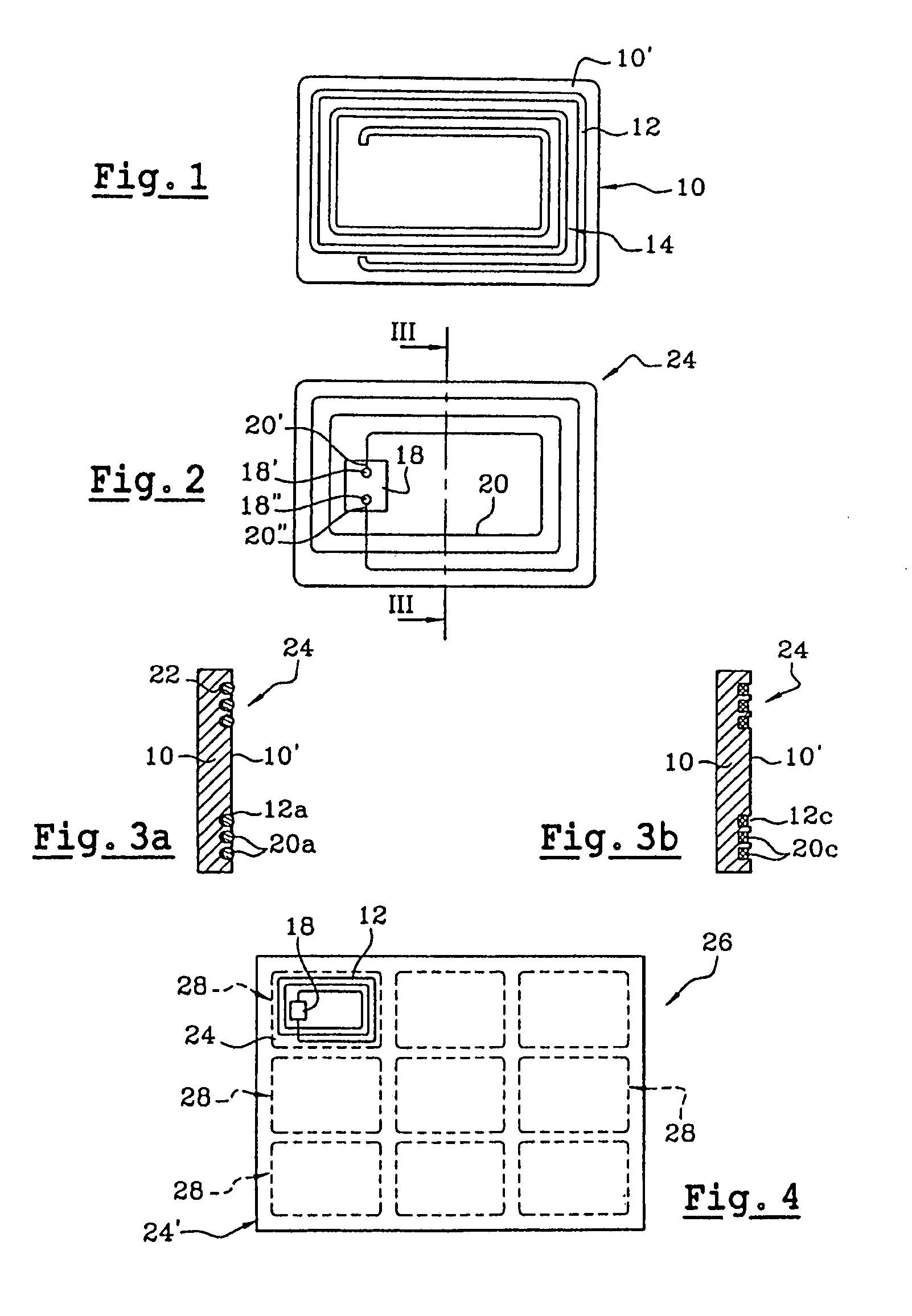 Portable object with chip and antenna