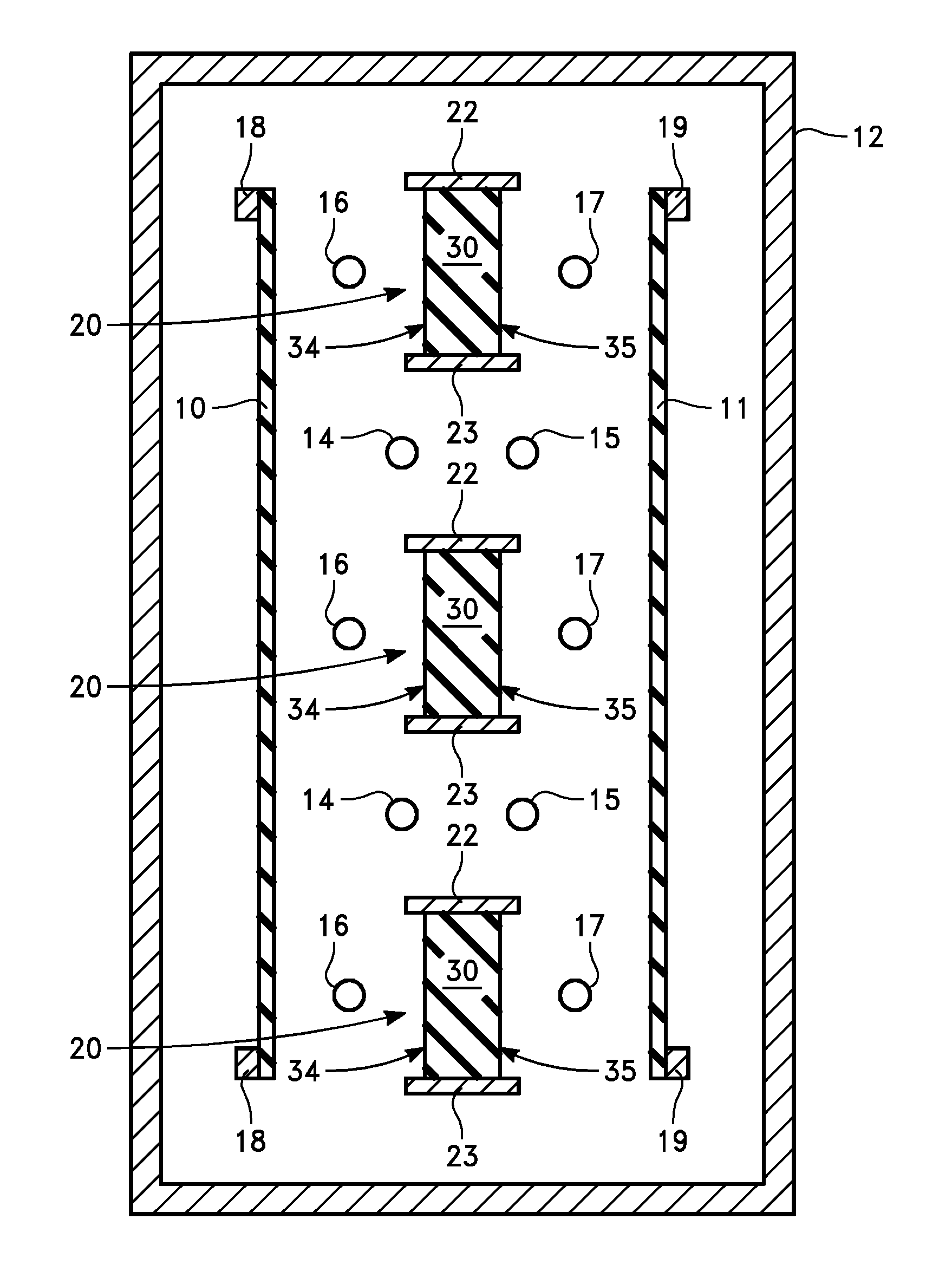 Guided wave applicator with non-gaseous dielectric for plasma chamber
