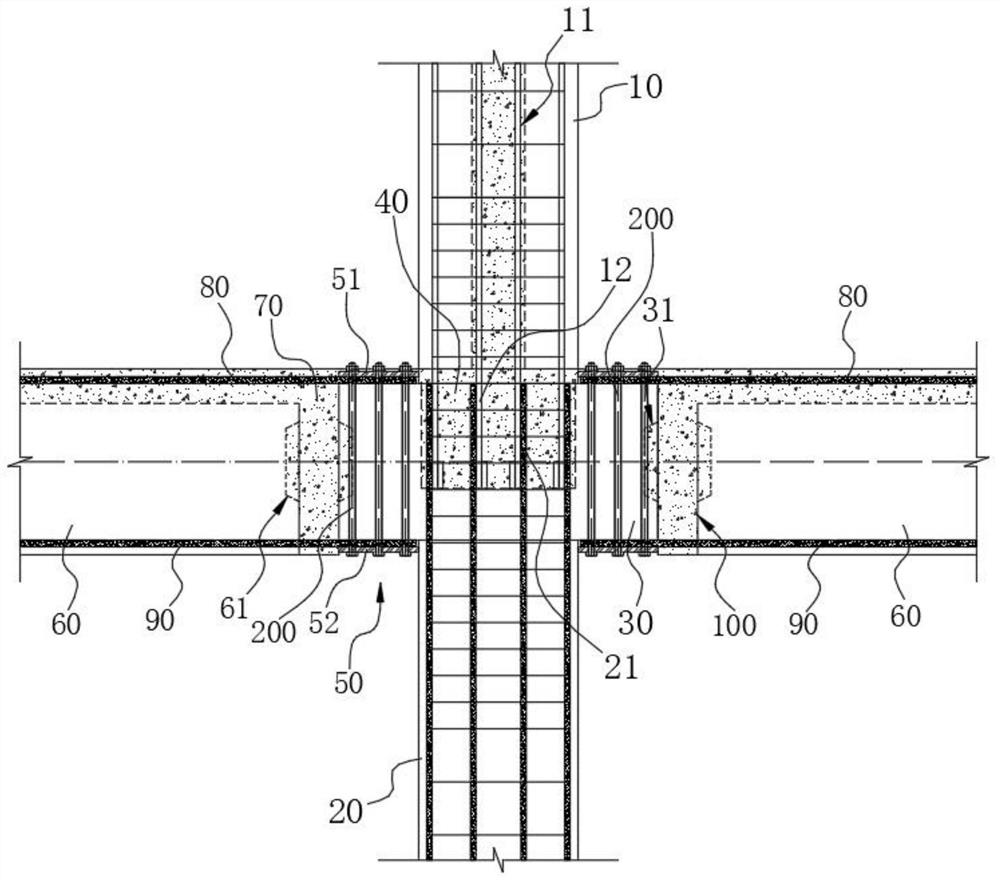 Assembly type reinforced concrete frame beam-column joint connecting structure