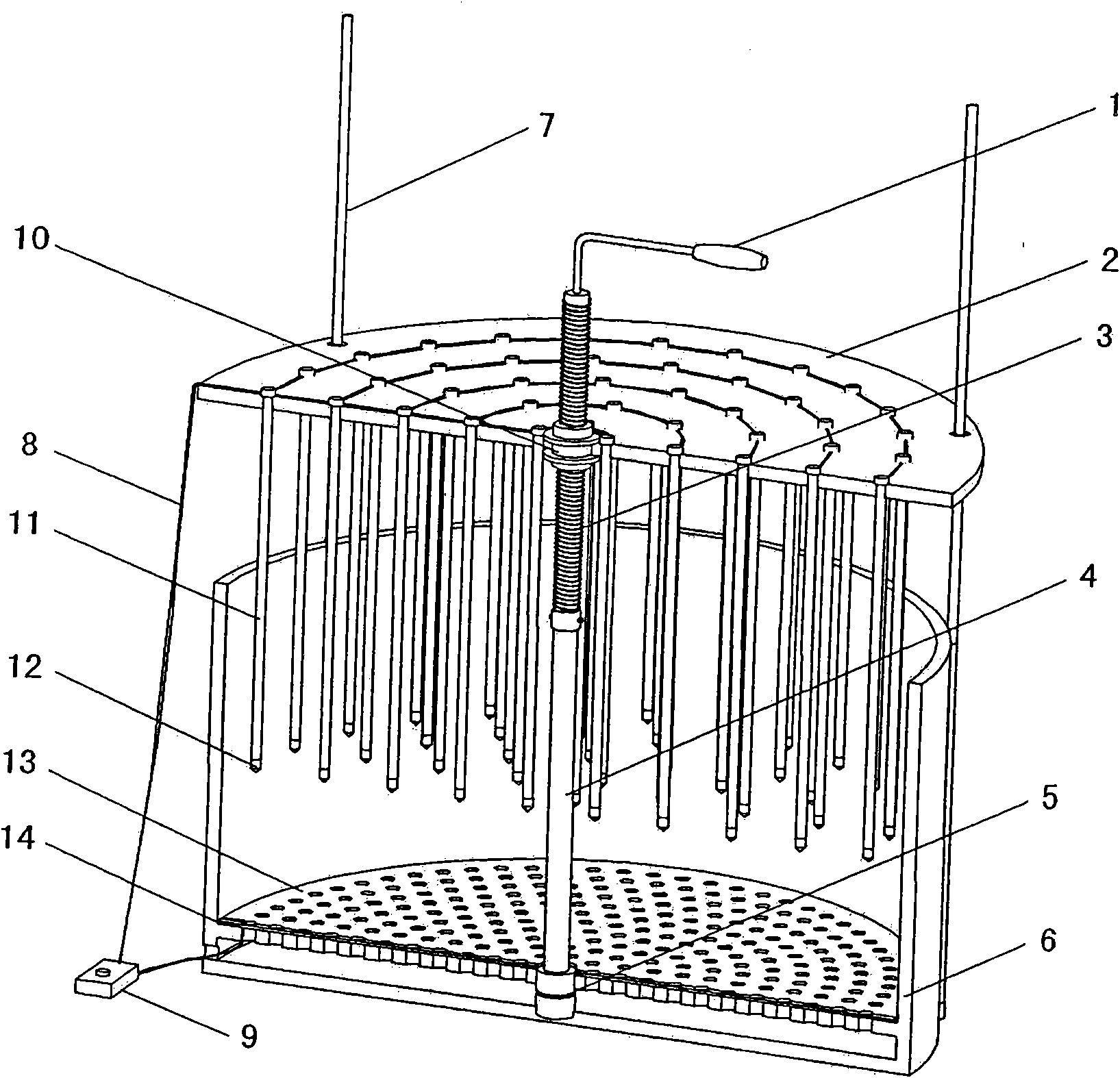 Movable-electrode electro-osmosis dewatering device for dewatering urban sewage sludge