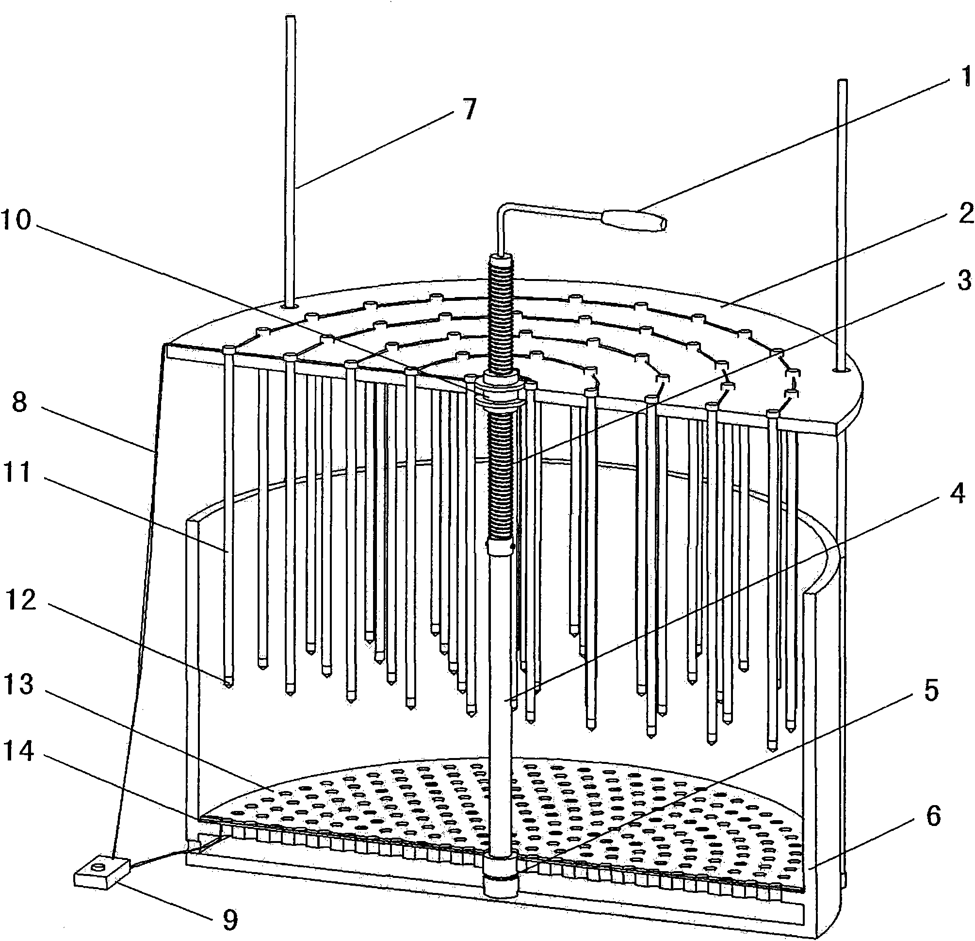 Movable-electrode electro-osmosis dewatering device for dewatering urban sewage sludge