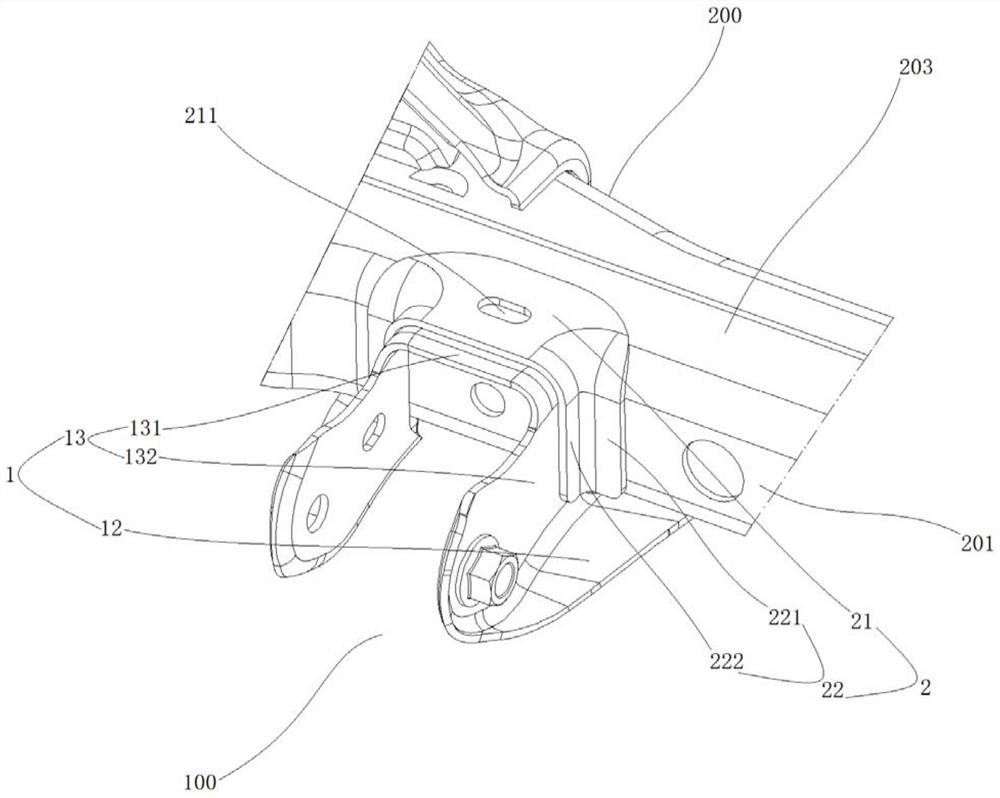 Front speed reducer mounting bracket assembly and vehicle