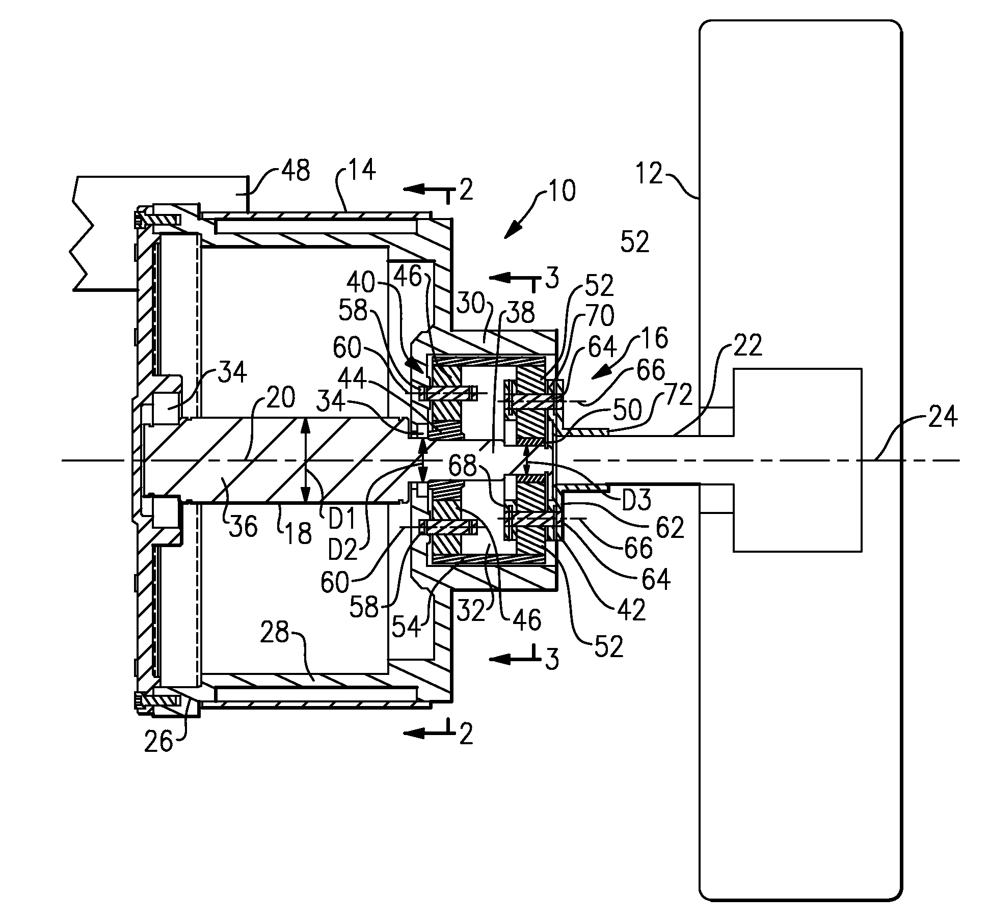 Electric powertrain system with planetary drive