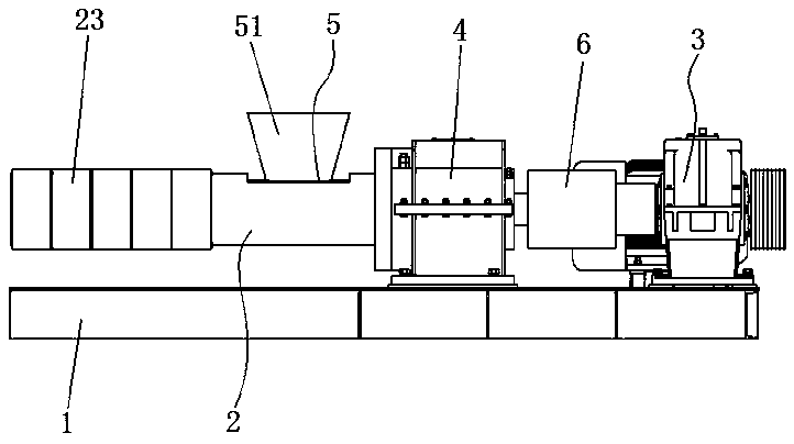 Foaming waste low-temperature cracking extruding machine and extruding method