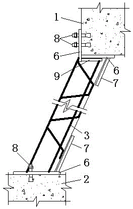 Ultra-thin steel truss inclined wall construction method and formwork structure