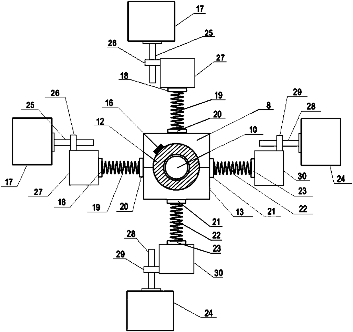 Rolling bearing performance testing device for applying radial alternating loads based on lead screw transmission