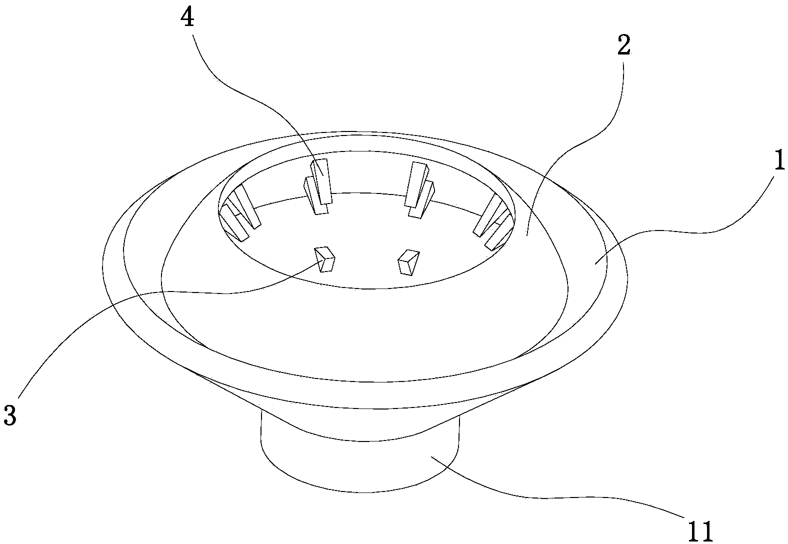 Structure for dispersing chemical resin