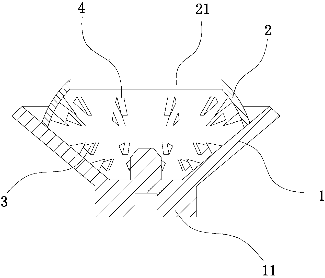 Structure for dispersing chemical resin