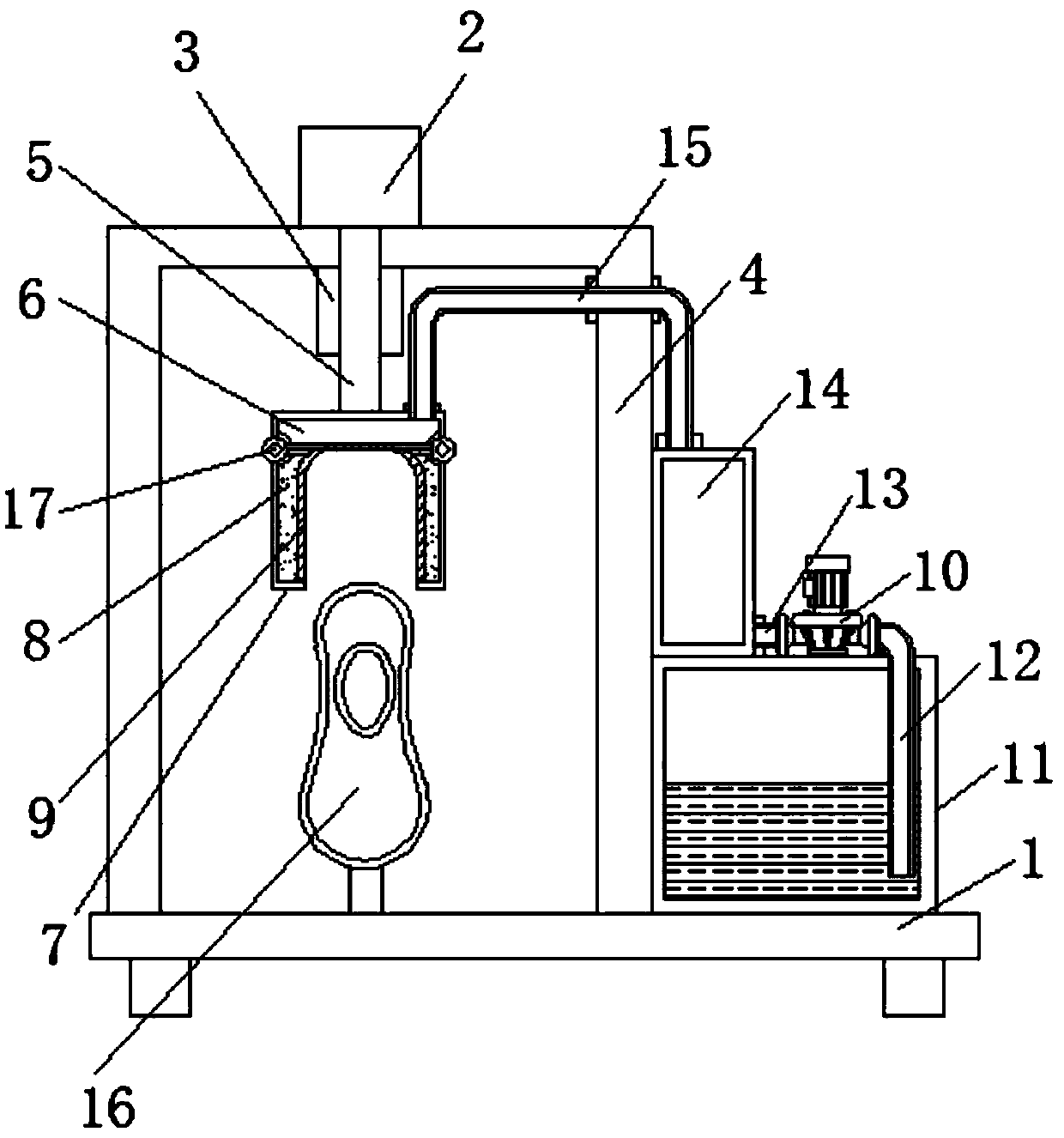 Heat setting device for heelpiece shaping