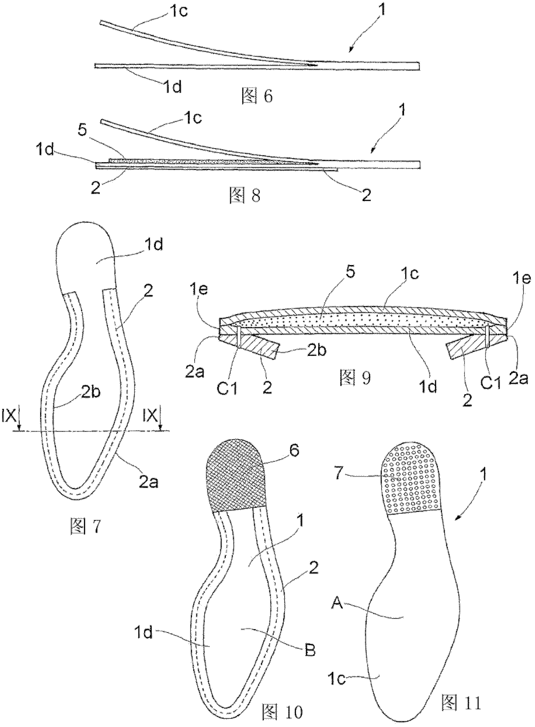 Operating process for the production of an insole for footwear and insole thus obtained