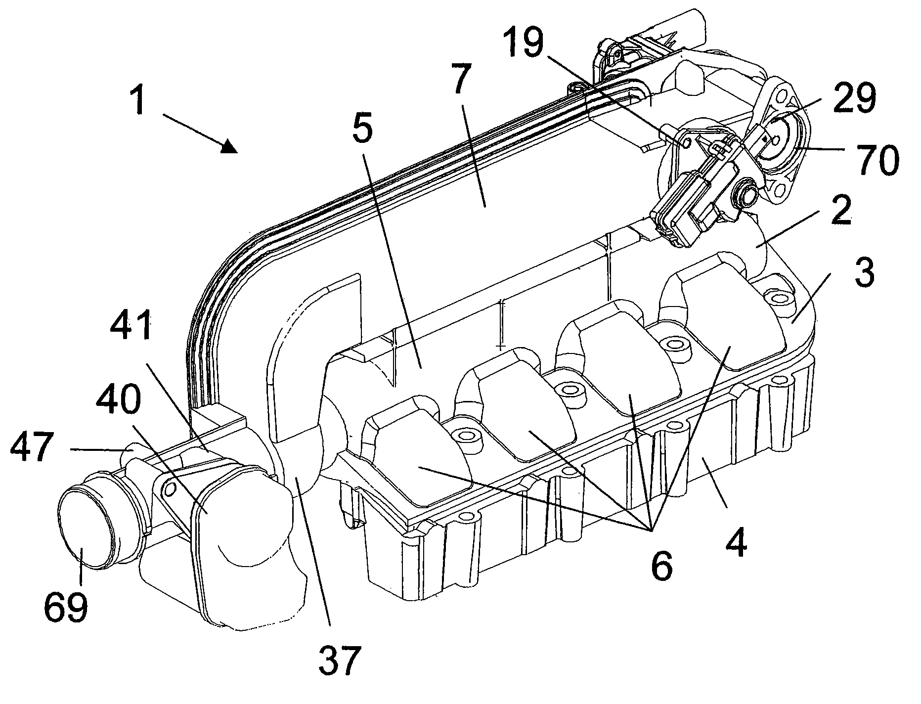 Air-intake duct system for a combustion engine