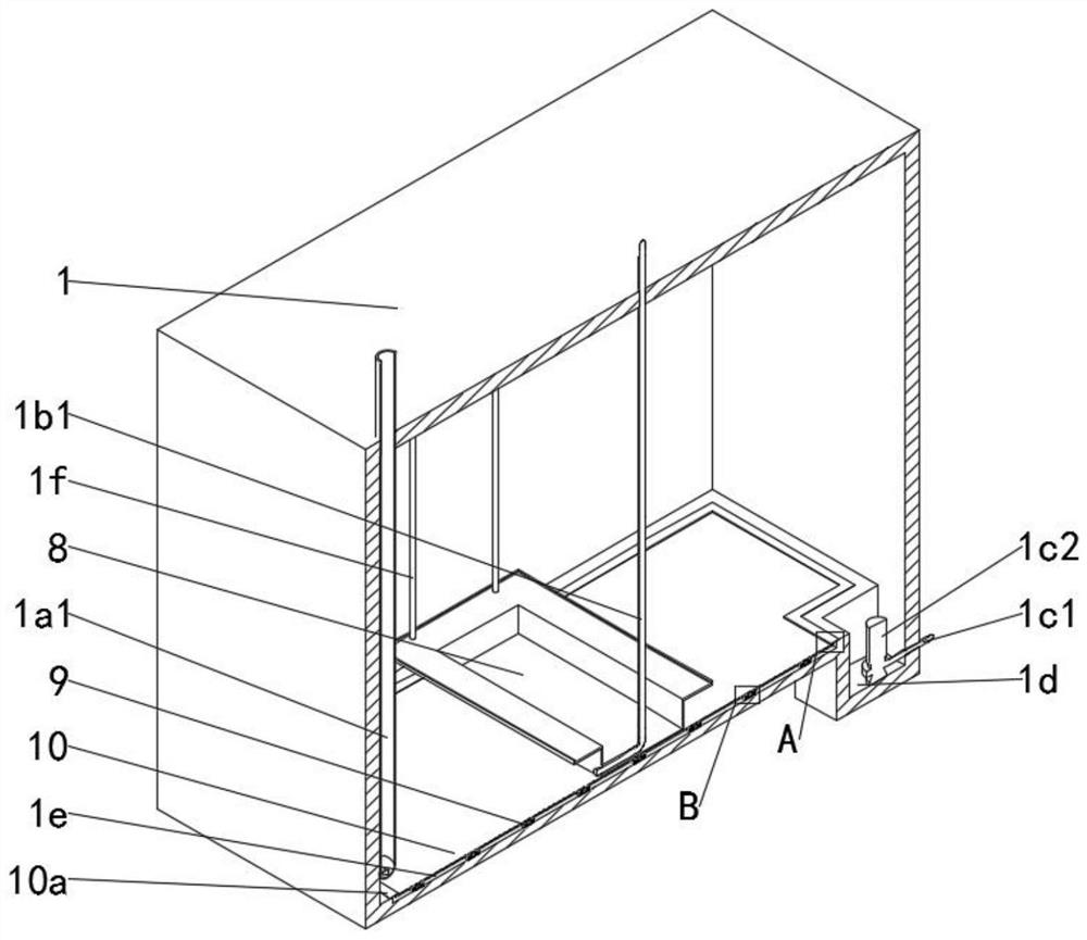 A closed sewage treatment device