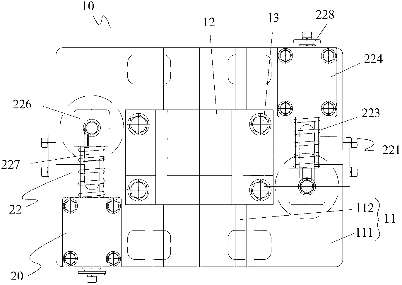 Rope supporting tensioning device and crane with same