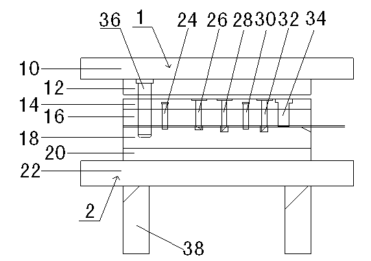 Continuous punching mould of movement bracket