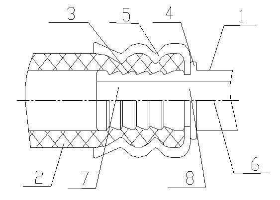 Automobile air conditioning pipe riveting structure capable of being limited and riveting method thereof