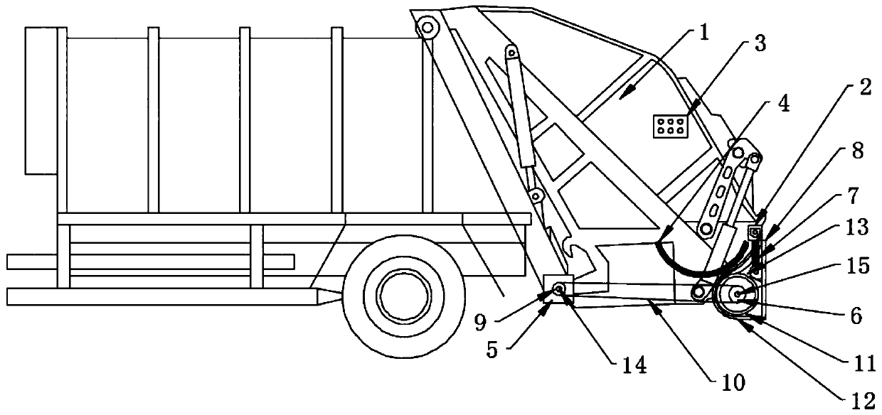 Garbage collection device of garbage compression vehicle