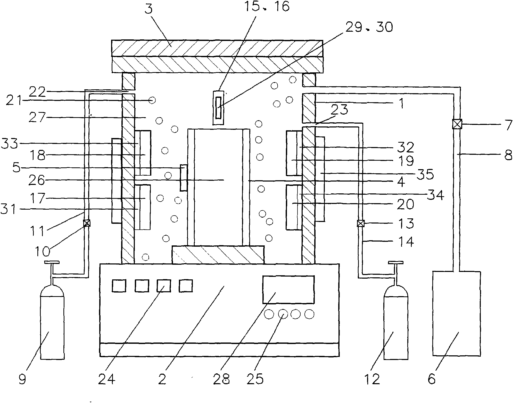 Preparation method of chromium-aluminum-nitrogen film by closed field unbalanced magnetron sputtering