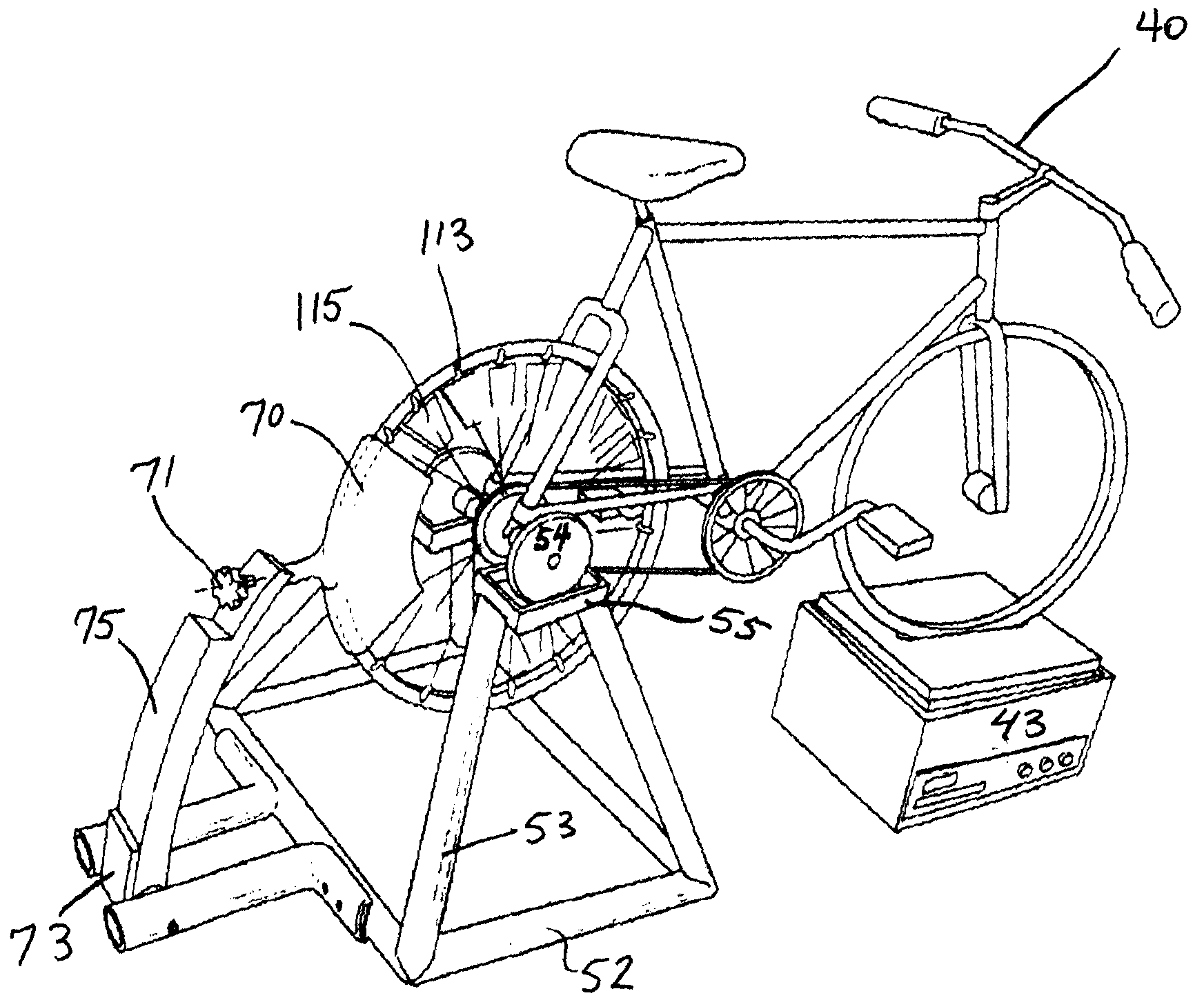 Bicycle Trainer with Variable Magnetic Resistance to Pedaling